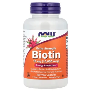 ناو بيوتين 10 مجم (10.000 ميكروجرام) 120 كبسولة | Now Biotin 10 Mg (10.000 Mcg) 120 Cap