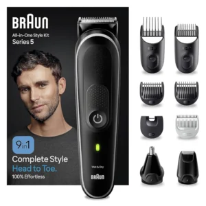 براون أسود / جري رقم.مجك 5420 9إن1 مالتي شافير ماكينة رجالى | Braun Black / Grey No.Mgk 5420 9in1 Multi Shaver Machine Men