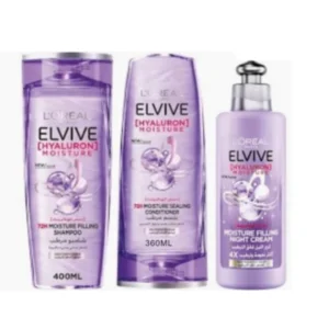 لوريال إلفيف هيالورون (شامبو. 400مل+بلسم. 360مل+بوشبول كريم. 200مل 30%) (#) | Loreal Elvive Hyaluron (Sh. 400ml+Cond. 360ml+Pushpull Cr. 200ml 30%) (#)