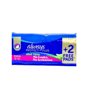 أولويز ماكسي كثيف بروتكت بلس ألويفيرا 16+2(18)قطعة طويل (16) (#) | Always Maxi Thick Protect Plus Aloevera 16+2(18)Pc Long (16) (#)