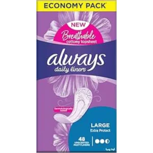 أولويز يومي فوط إكسترا بروتكت 48قطعة لارج (5) يومي | Always Daily Liners Extra Protect 48pc Large (5) Daily