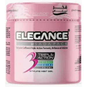 إليجانس شعر تصفيف جل 500جم تريبل أكشن وردي | Elegance Hair Styling Gel 500gm Triple Action Pink