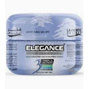إليجانس شعر تصفيف جل 500جم تريبل أكشن نافي أزرق | Elegance Hair Styling Gel 500gm Triple Action Navy Blue
