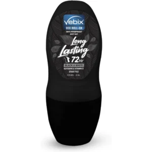 فيبكس مزيل عرق رول أون 72إتش إف/إم 50مل أسود & أبيض | Vebix Deod Rollon 72h F/M 50ml Black & White