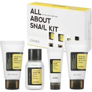 كوسركس أول أبوت سنايل كيت 4قطع مجموعة ترميم وترطيب متكاملة | Cosrx All About Snail Kit 4pcs Mjmwaa Trmym Wtrtyb Complete