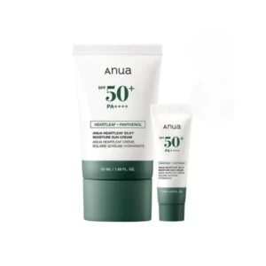 أنوا كريم شمس هارت ليف الحريري المرطب 50 مل + 10 مل / مجموعة خاصة | Anua Heartleaf Silky Moisture Sun Cream 50Ml + 10Ml / Special Set