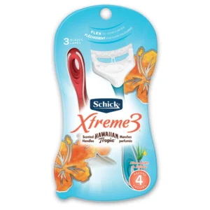 شيك كستريم3 للنساء هاوايان تروبيك رازورس 4قطع (2888) | Schick Xtreme3 Women Hawaiian Tropic Razors 4pcs (2888)