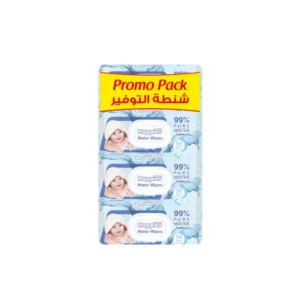 هابيس ماء مناديل 56قطع*4 (3+1) فالو عبوة (3) (#) | Happies Water Wipes 56pcs*4 (3+1) Value Pack (3) (#)