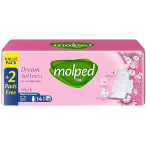 مولبد سوفت دريم سوفتنيس فوط 14(12+2)قطع إيكس.طويل (16) | Molped Soft Dream Softness Pads 14(12+2)Pcs Ex.Long (16)