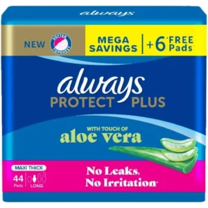 أولويز ماكسي كثيف بروتكت بلس ألويفيرا 44+6قطعة طويل (8) # | Always Maxi Thick Protect Plus Aloevera 44+6pc Long (8) #