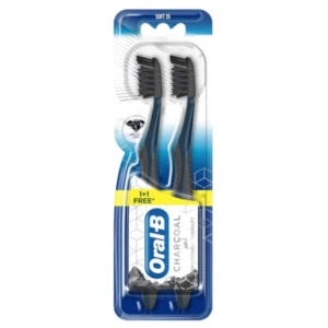فموي-بي فرشاة أسنان 35 فحم أوهيت. ثيرابي سوفت (1+1) فرشاة # | Oral-B Toothbrush 35 Charcoal Whit. Therapy Soft (1+1) Brush #