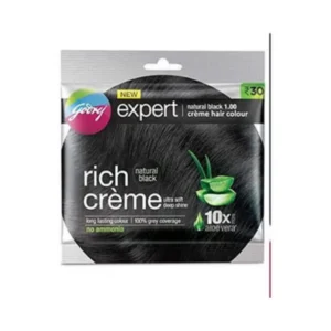 جودريج إكسبيرت ريك كريم. شعر لون 20جم+20مل ناتشورال أسود | Godrej Expert Rich Cr. Hair Color 20gm+20ml Natural Black