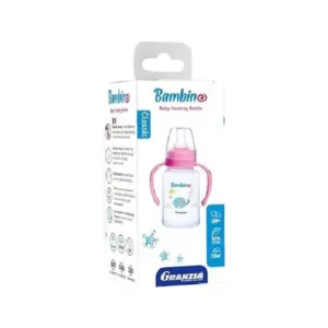 جرانزيا بامبينو بيبي رضاعة زجاجة 150مل كلاسيك روز ببرونة اطفال | Granzia Bambino Baby Feeding Bottle 150ml Classic Rose Feeding Bottle Kids