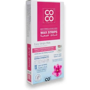 كوكو واكس شرائط 10 كونت روز خلاصة دهنية سك. | Coco Wax Strips 10 Count Rose Extract Oily Sk.