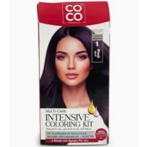 كوكو كوسميتيكس إنتنسيف كولورينج كريم كيت رقم.1 أسود | Coco Cosmetics Intensive Coloring Cream Kit No.1 Black