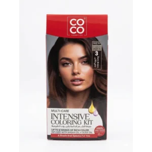 كوكو كوسميتيكس إنتنسيف كولورينج كريم كيت رقم.3 داكن بني | Coco Cosmetics Intensive Coloring Cream Kit No.3 Dark Brown