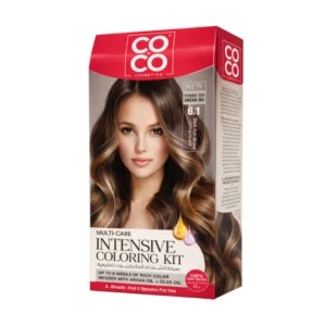 كوكو كوسميتيكس إنتنسيف كولورينج كريم كيت رقم.6.1 داكن أش بلوند | Coco Cosmetics Intensive Coloring Cream Kit No.6.1 Dark Ash Blond