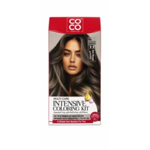 كوكو كوسميتيكس إنتنسيف كولورينج كريم كيت رقم.7.1 أش بلوند | Coco Cosmetics Intensive Coloring Cream Kit No.7.1 Ash Blond