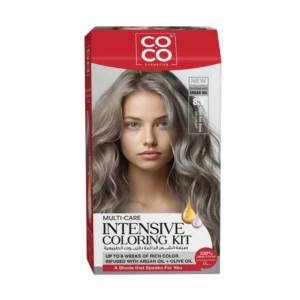 كوكو كوسميتيكس إنتنسيف كولورينج كريم كيت رقم.8.1 لايت أش بلوند | Coco Cosmetics Intensive Coloring Cream Kit No.8.1 Light Ash Blond