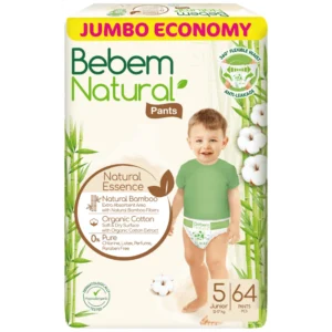 بيبيم ناتشورال بانتس جامبو جونيور رقم.5 56قطع (3) حفاضة | Bebem Natural Pants Jumbo Junior No.5 56pcs (3) Diaper