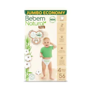 بيبيم ناتشورال بانتس جامبو ماكسي رقم.4 56قطع (3) حفاضة | Bebem Natural Pants Jumbo Maxi No.4 56pcs (3) Diaper
