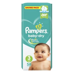 بامبرز حفاضات اطفال ميدي رقم (3) 58 قطعة 4-9 كجم | Pampers Diapers Kids Midi No (3) 58 Piece 4-9 Kg